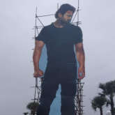 Fans of Saaho star Prabhas get a massive 70-feet installation for the pre-release event in Hyderabad