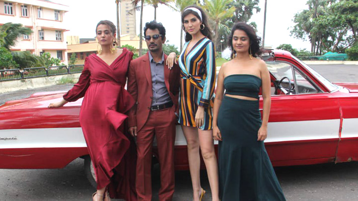 Nawazuddin Siddiqui, Surveen Chawla, Elnaaz Norouzi and Amruta Subhash snapped during a photo shoot for Sacred Games season 2