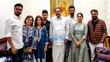 Photos: John Abraham, Bhushan Kumar, Nikkhil Advani and others snapped meeting the Vice President of India Venkaiah Naidu