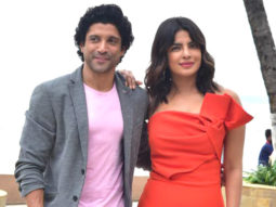 Priyanka Chopra Jonas and Farhan Akhtar snapped during The Sky Is Pink promotions at Sun and Sand, Juhu Priyanka Chopra Jonas and Farhan Akhtar snapped during The Sky Is Pink promotions at Sun and Sand, Juhu