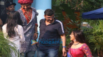 on the sets of the movie Bhool Bhulaiyaa 2