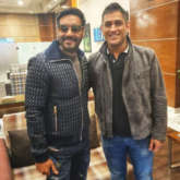 Bollywood meets Cricket! Ajay Devgn and MS Dhoni happily strike a pose