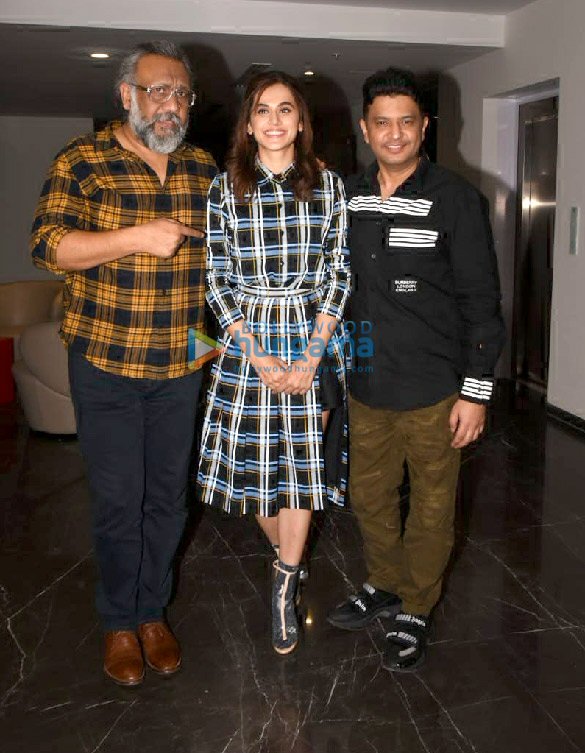 Photos: Taapsee Pannu, Anubhav Sinha and Bhushan Kumar spotted at the trailer preview of Thappad Photos: Taapsee Pannu, Anubhav Sinha and Bhushan Kumar spotted at the trailer preview of Thappad