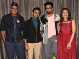 Ayushmann Khurrana, Jitendra Kumar, Maanvi Gagroo and Gajraj Rao snapped during Shubh Mangal Zyada Saavdhan promotions