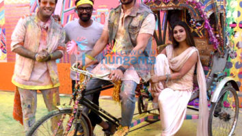 Photos: Remo D’Souza, Mouni Roy, Sunny Singh Nijjar and Varun Sharma snapped shooting a Holi song