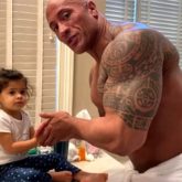 Dwayne Johnson helps his daughter Tiana wash her hands, raps 'You're Welcome' from Moana for her