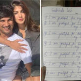Rhea Chakraborty shares Sushant Singh Rajput’s gratitude list, says that is the only property of his she possesses