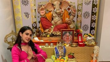 Sara Ali Khan takes blessings of Lord Ganesha, posts pictures in a traditional attire