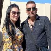 Sanjay Dutt and Maanayata Dutt strike a pose during their Dubai vacation