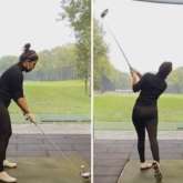 Priyanka Chopra Jonas enjoys playing golf in between shots while in Germany