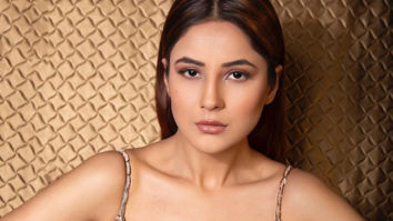 Shehnaaz Gill looks glamourous in this plunging neckline embellished dress by Rocky Star