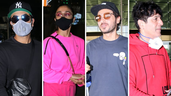 Spotted – Ranbir Kapoor, Alia Bhatt, Divyendu Sharma and Chunky Pandey at Airport