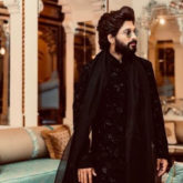 Allu Arjun looks regal in all black velvet sherwani by Manish Malhotra