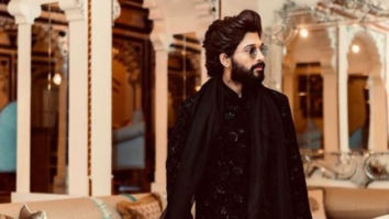 Allu Arjun looks regal in an all black velvet sherwani by Manish Malhotra