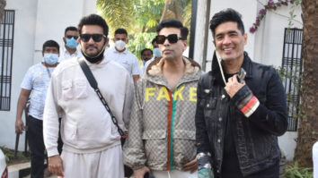 Karan Johar, Manish Malhotra and Shashank Khaitan leaving post-wedding of Varun Dhawan and Natasha Dalal
