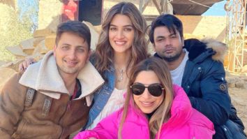 Kriti Sanon shares a glimpse from the sets of Bachchan Pandey, poses with her crew