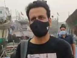 Manoj Bajpayee on the way to the set of the film Silence