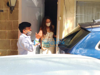Photos: Natasha Dalal leaves with her family left for Alibaug