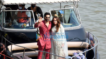 Photos: Newlyweds Varun Dhawan and Natasha Dalal arrive from Alibaug