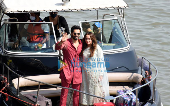 Photos: Newlyweds Varun Dhawan and Natasha Dalal arrive from Alibaug