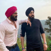 Turban-clad Salman Khan strikes a pose with Shera on the sets of Antim - The Final Truth 