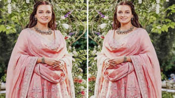 Newlywed Dia Mirza opts for pastel pink Anita Dongre anarkali set for post wedding celebration