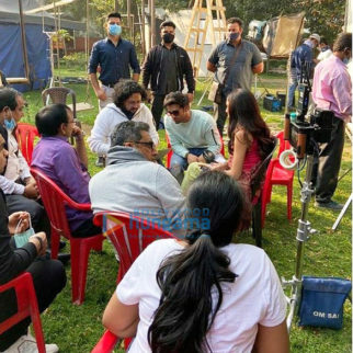 On The Sets from the movie Suswagatam Khushamadeed