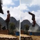Watch: Tiger Shroff does a perfect back flip as he shoots for an action sequence