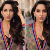 NORA FATEHI RAISES THE TEMPERATURE IN MULTICOLOURED GUCCI’s OVERCOAT