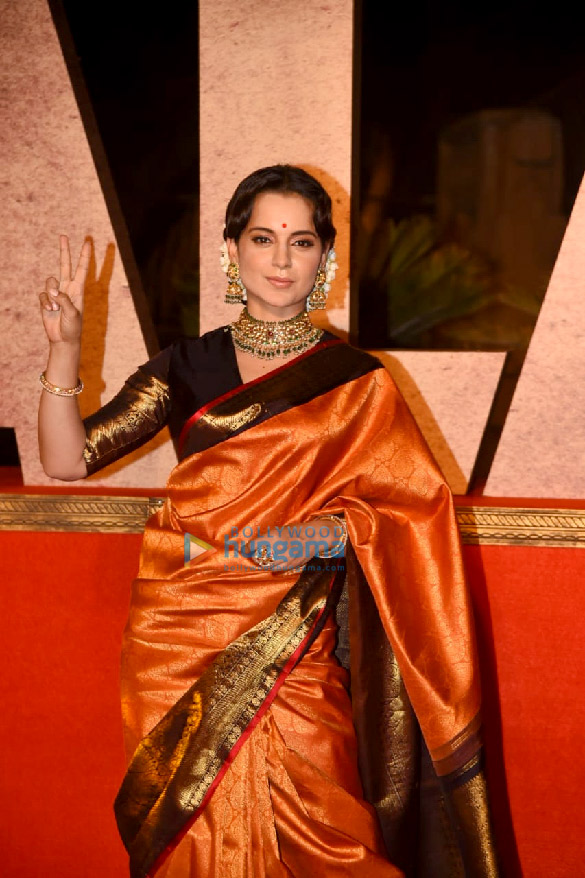 Photos: Kangana Ranaut snapped at the trailer launch of Thalaivi at JW Marriott