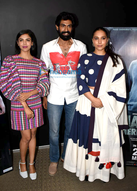 Photos: Rana Daggubati, Shriya Pilgaonkar and Zoya Hussain snapped at Haathi Mere Saathi promotions in Mumbai Photos: Rana Daggubati, Shriya Pilgaonkar and Zoya Hussain snapped at Haathi Mere Saathi promotions in Mumbai