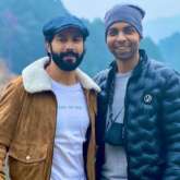 Varun Dhawan strikes a pose with Abhishek Banerjee on the sets of Bhediya