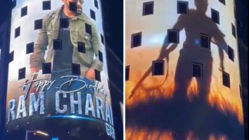 Ram Charan’s popular movie looks displayed at New York’s Times Square on his birthday