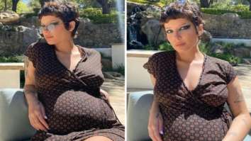 Pregnant Halsey is all about smokey eye and cutesy wrap dress as she soaks in the sun