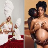 Cardi B goes topless in pregnancy shoot with husband Offset; shares another stunning portrait with daughter Kulture