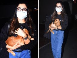 Rashmika Mandanna arrives in Mumbai with her cute pet to resume the shoot of Goodbye