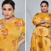 Vidya Balan’s summer inspired co-ord yellow set for Sherni promotions is affordable