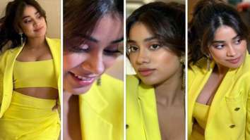 Janhvi Kapoor is all about maximalism in monotone co-ord set – yellow crop top, mini skirt and jacket