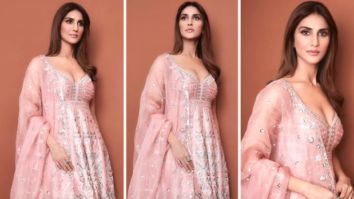 For Bellbottom trailer launch, Vaani Kapoor stuns in blush pink hand embroided Anita Dongre dress worth Rs.1.7 lakh