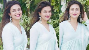 Divyanka Tripathi stuns in a beautiful blue Anarkali suit from Ahi clothing worth Rs. 5995