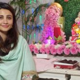 Daisy Shah looks elegant in Indian attire as she celebrates Ganesh Chaturthi at her place