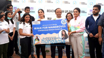 Photos: Bhumi Pednekar snapped participating in the Beach Cleanup drive at Carter Road, Bandra