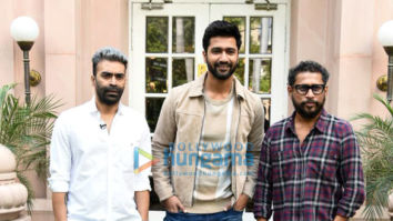 Photos: Vicky Kaushal, Shoojit Sircar and Ronnie Lahiri snapped promoting Sardar Udham in New Delhi