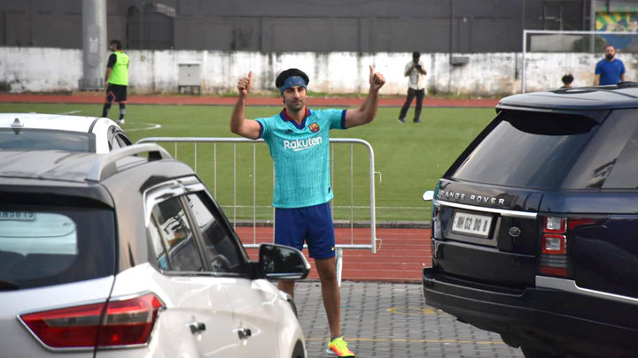 Spotted: Ranbir Kapoor, Kartik Aryan and Arjun Kapoor at Bandra for Football practice match