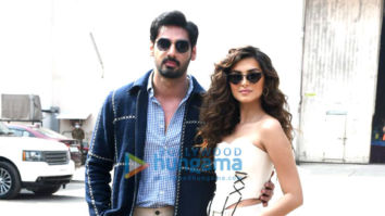 Photos: Ahan Shetty, Tara Sutaria snapped at Mehboob Studios for Tadap promotions