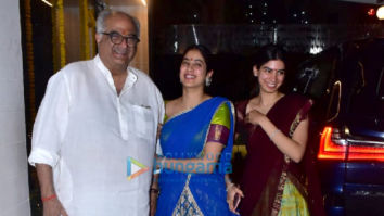 Photos: Boney Kapoor, Janhvi Kapoor, Khushi Kapoor snapped arriving for Laxmi Pujan