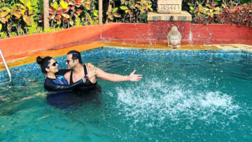 Sugandha Mishra and Dr Sanket Bhosale spend some quality time by the poolside