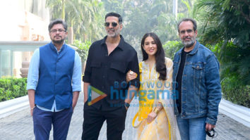 Photos: Akshay Kumar, Sara Ali Khan, Aanand L Rai promote Atrangi Re in Delhi