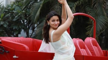 Alia Bhatt does her Gangubai namaste pose in front of a vintage Rolls Royce as she promotes Gangubai Kathiawadi in Delhi