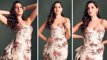 Nora Fatehi whisks you away in pristine Rs. 3 lakh strapless floral dress with dramatic long bow for Hunarbaaz